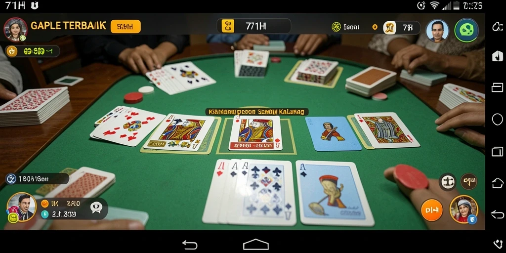 Screenshot utama dari gameplay Gaple yang seru di 71H.