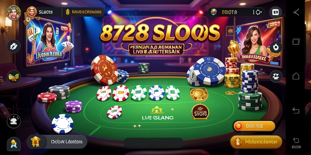 Tampilan gameplay mendebarkan dari permainan Live Casino 8728SLOTS.