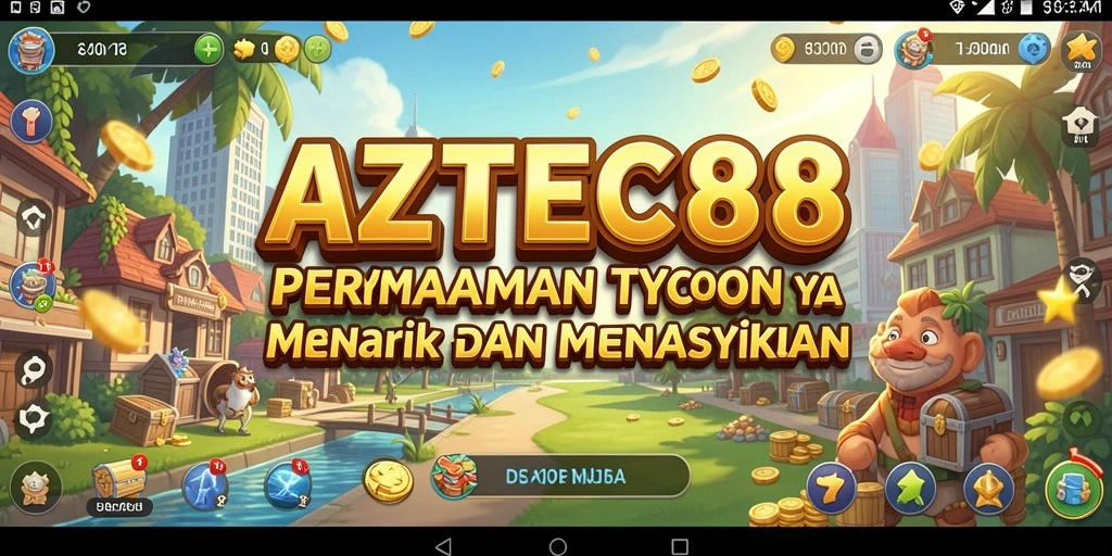 Tampilan gameplay <strong>AZTEC88</strong> yang seru dan mendebarkan dalam menciptakan kerajaan bisnis.
