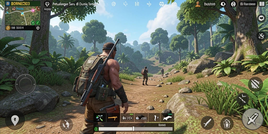 Tampilan menawan dari gameplay BORNEO303 di dunia Open World