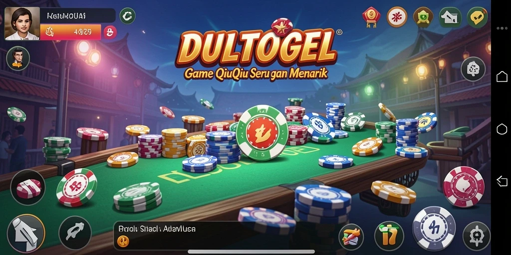 Tampilan gameplay seru DULTOGEL dengan kartu QiuQiu.