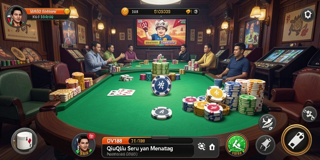 Tampilan gameplay QiuQiu yang menarik dan interaktif.