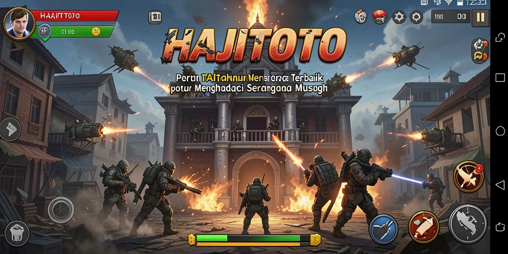 Tampilan gameplay HAJITOTO yang intens dalam pertempuran Tower Defense.