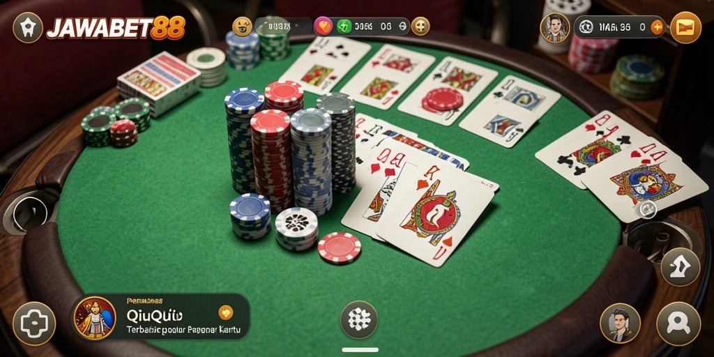 Tampilan menarik dari gameplay QiuQiu JAWABET88 yang seru.