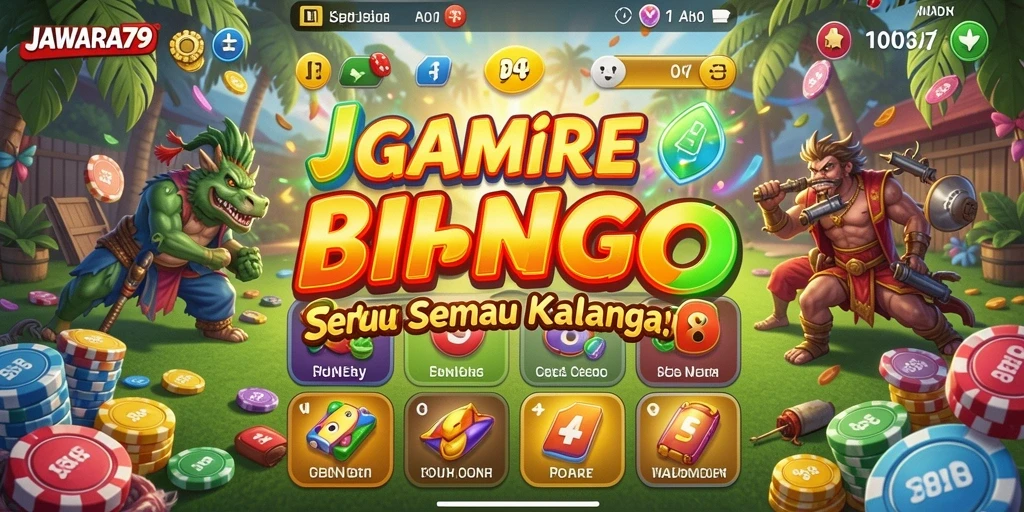 Tampilan gameplay Bingo dengan kartu dan hadiah menarik.