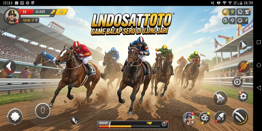 Tampilan gameplay LNDOSATTOTO dengan balapan yang mendebarkan.