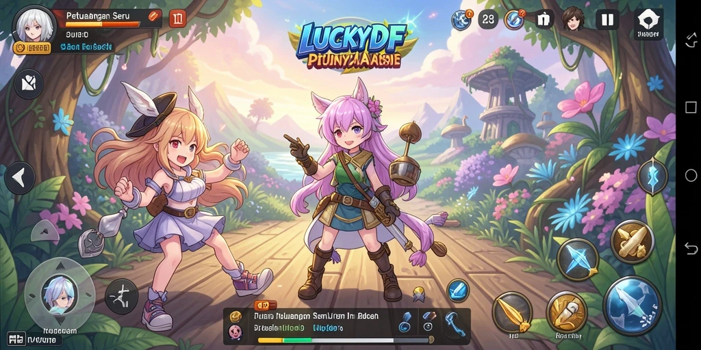 Tampilan menarik dari gameplay Anime LUCKYDF.