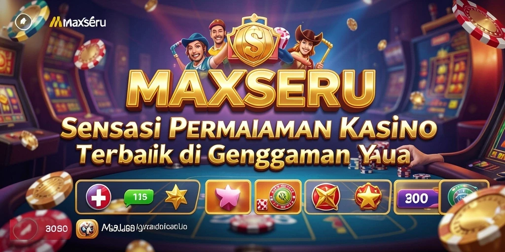 Tampilan gameplay MAXSERU yang menarik dan seru dalam suasana Kasino.