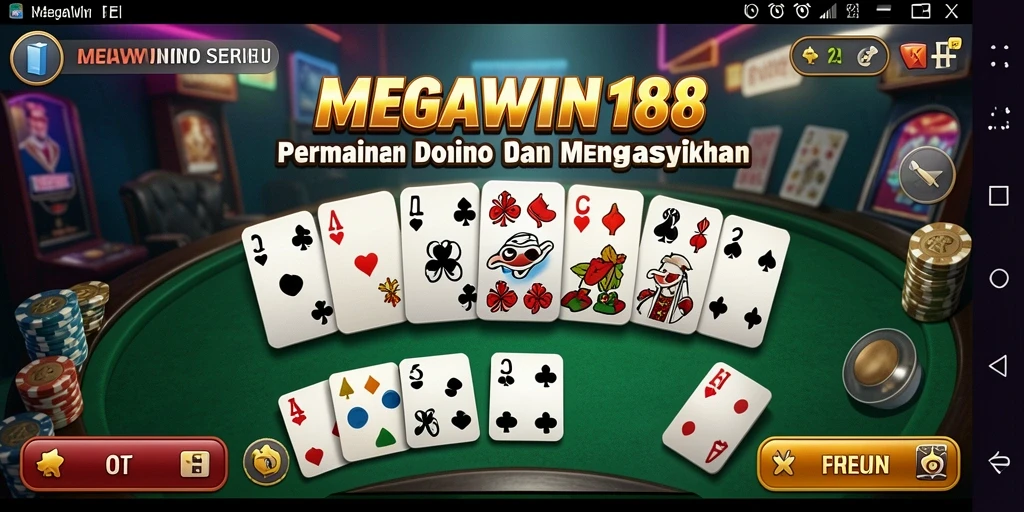 Screenshot gameplay MEGAWIN188 menampilkan aksi seru permainan Domino.